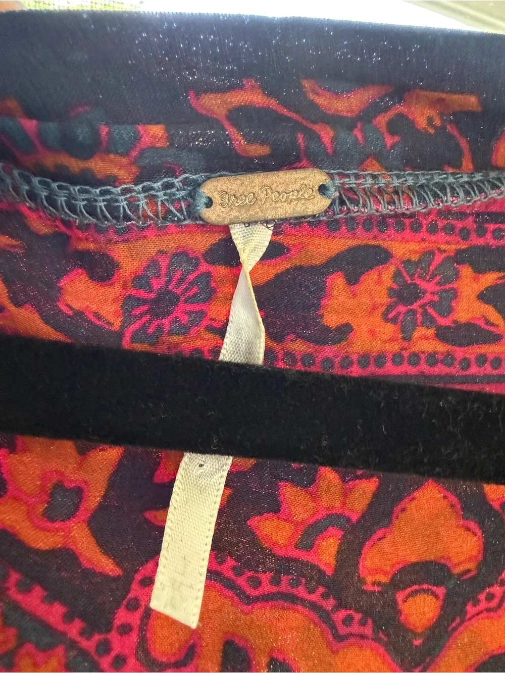 Free People Teal Tunic with Rust Medallion Print